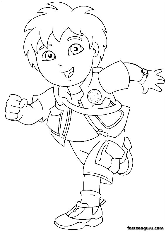 Printable Go Diego Go Disney Characters coloring page